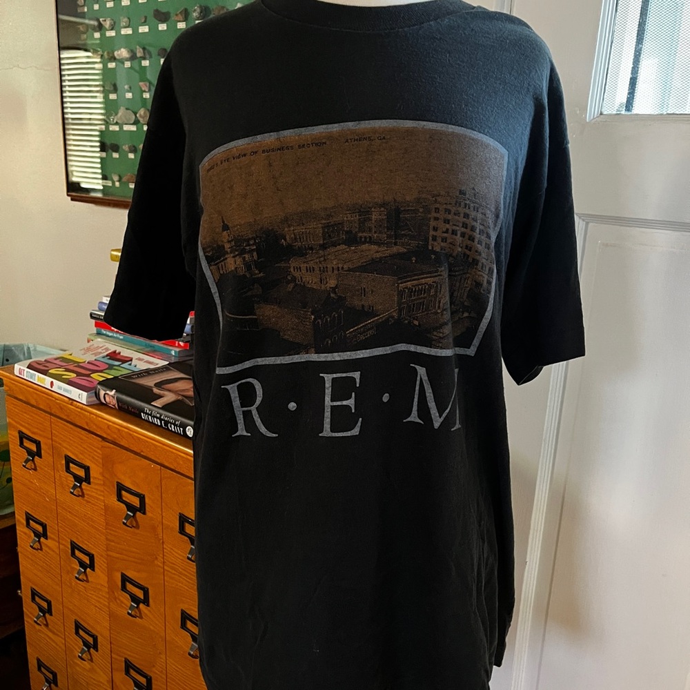 Vintage 80’s R.E.M. Athens post card t shirt